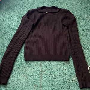 Black Sweater with Attached Neck Piece